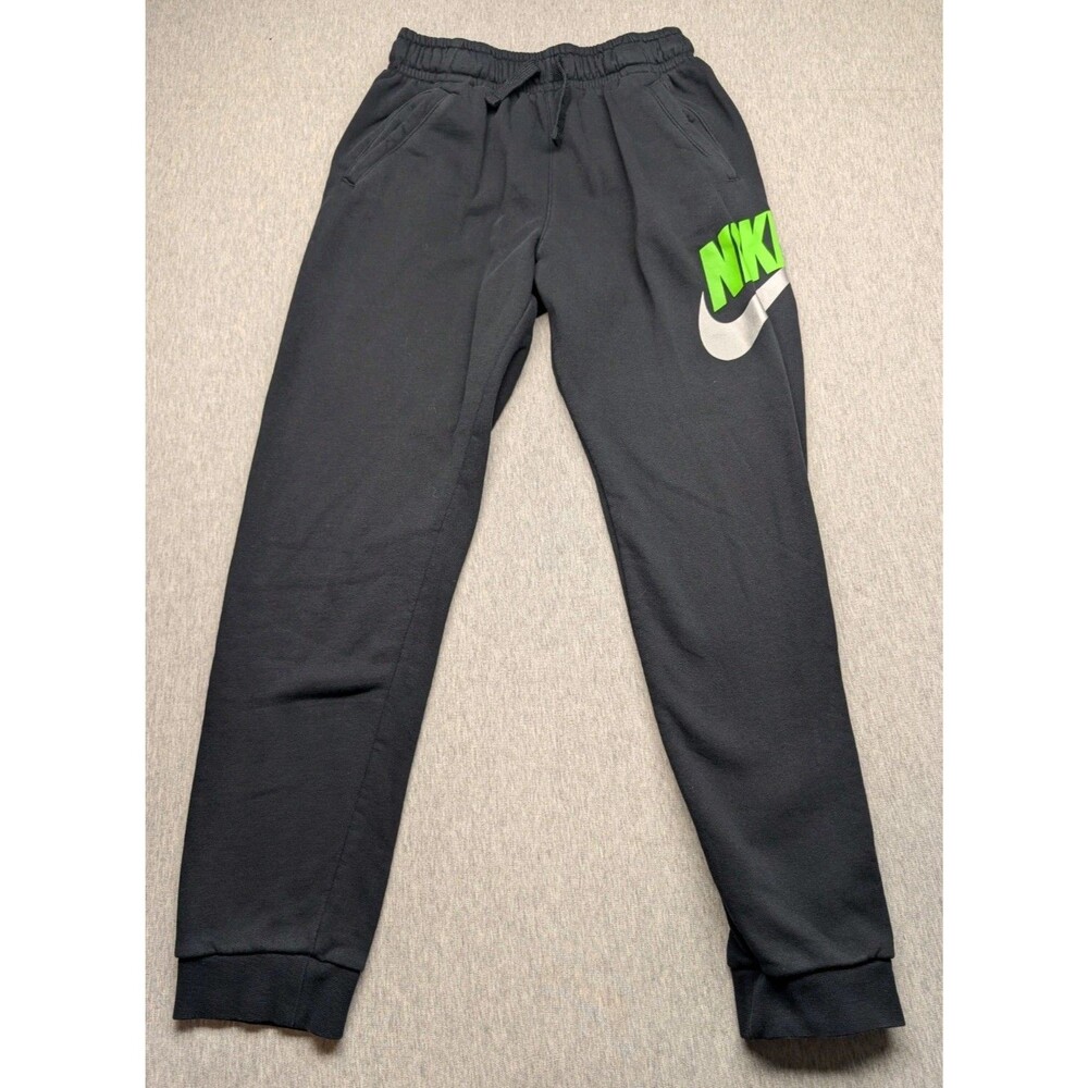 Nike Youth Boys Black With Side Hit Nike Swoosh Joggers Sweatpants Size XL